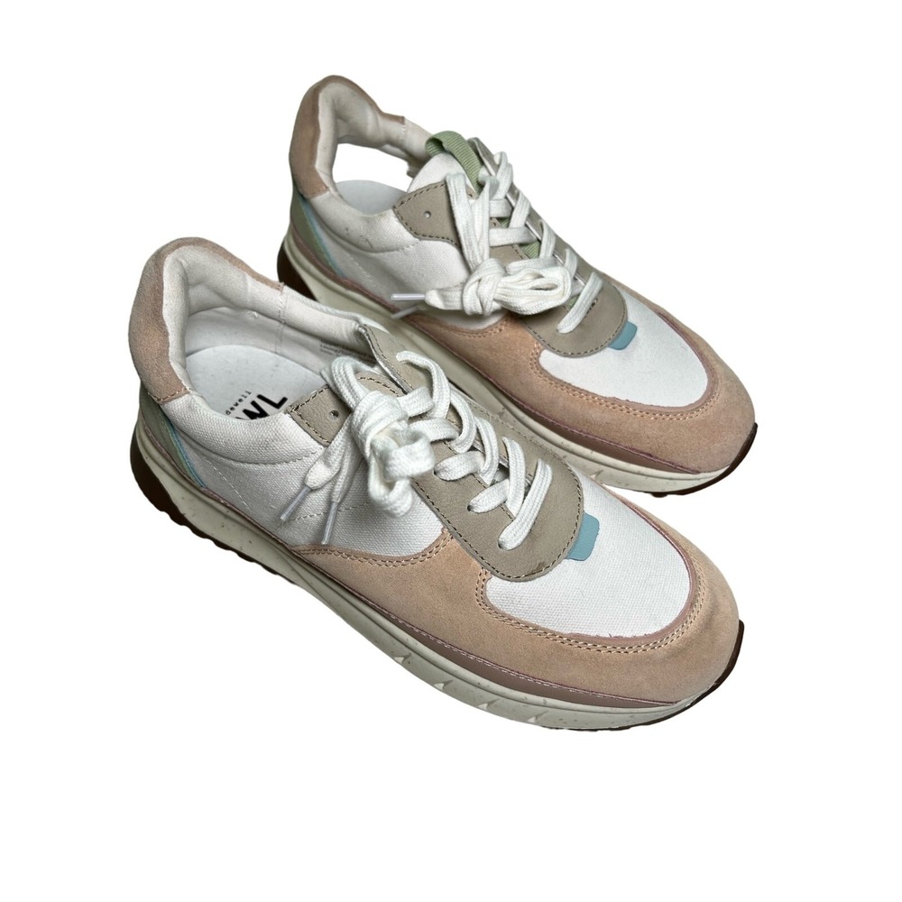Madewell Colorblock Sneakers Women 9 Neutral Casual‎ Everyday Lace Up Shoes - Picture 2 of 13